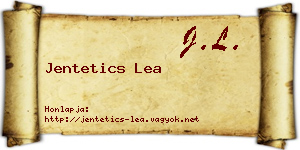 Jentetics Lea névjegykártya